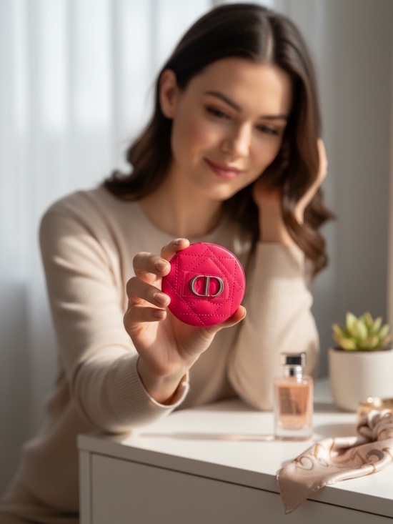 Dior Accessories - Dior Quilted Hot Pink Pocket Mirror with Silver CD Logo - NIB